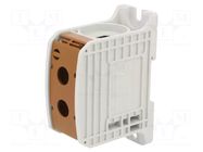 Splice terminal: rail; STB; 353A; 1kV; screw terminal; brown; TS35 SIMET