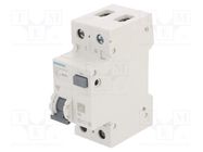 RCBO breaker; Inom: 16A; Ires: 30mA; Poles: 1+N; 230/400VAC; IP20 SIEMENS