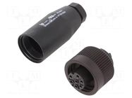 Connector: circular; 250V; 10A; PIN: 7; plug; female; screw terminal BINDER
