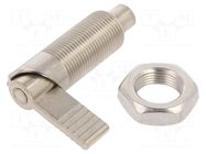 Indexing plungers; Thread: M20; 12mm; stainless steel; with lever ELESA+GANTER
