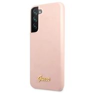 Guess GUHCS22MLSLMGPP S22+ S906 pink/pink hardcase Silicone Script Metal Logo, Guess