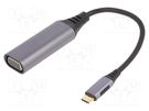 Adapter; USB 3.0; D-Sub 15pin HD socket,USB C plug; 0.15m; black GEMBIRD