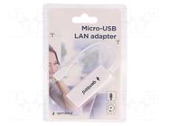 USB to Ethernet adapter; RJ45 socket,USB B micro plug; USB 2.0 GEMBIRD