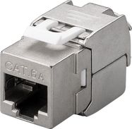 Keystone Module RJ45 CAT 6A, STP, 500 MHz, Slim-Line - 16.3 mm wide, crocodile type, for tool-free IDC mounting