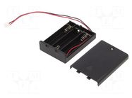 Holder; AA,R6; Batt.no: 3; on panel; 3pin,cables,terminal; 150mm KEYSTONE