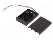 Holder; AA,R6; Batt.no: 3; on panel; 3pin,cables,terminal; 150mm KEYSTONE