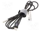 Cable; Apple Lightning plug,Jack 3.5mm 3pin plug; 1m; black Goobay