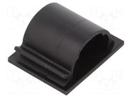 Self-adhesive cable holder; ØBundle : 14mm; polyamide; black HELLERMANNTYTON