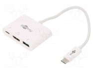 Adapter; HDMI 2.0,USB 3.0; 0.15m; white; 4K,UHD 2160p; 60W GOOBAY