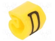 Markers; Marking: D; 1.3÷3mm; PVC; yellow; -30÷80°C; leaded; CLI C WEIDMÜLLER