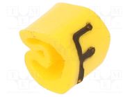 Markers; Marking: F; 1.3÷3mm; PVC; yellow; -30÷80°C; leaded; CLI C WEIDMÜLLER