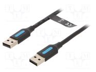 Cable; USB 2.0; USB A plug,both sides; nickel plated; 0.25m; PVC VENTION