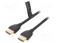 Cable; HDMI plug,both sides; PVC; HDMI 2.0; 0.5m; black; 32AWG VENTION