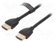 Cable; HDMI 2.0; HDMI plug,both sides; PVC; 1.5m; black; 32AWG VENTION