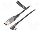 Cable; USB 2.0; USB A plug,USB C angled plug; nickel plated VENTION