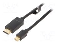 Cable; HDMI plug,mini DisplayPort plug; PVC; HDMI 1.4; Len: 1.5m VENTION