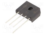 Bridge rectifier: single-phase; Urmax: 200V; If: 10A; Ifsm: 200A DC COMPONENTS