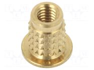 Threaded insert; brass; M4; BN 37896; L: 8.5mm; for plastic TAPPEX