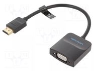 Converter; D-Sub 15pin HD socket,HDMI plug; 0.15m; HDMI 1.4 VENTION