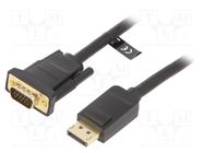 Cable; D-Sub 15pin HD plug,DisplayPort plug; 1.5m; black; 30AWG VENTION