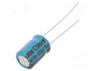Capacitor: electrolytic; THT; 470uF; 16VDC; Ø8x11.5mm; Pitch: 3.5mm CHANGZHOU HUAWEI ELECTRONIC
