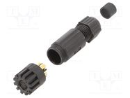 Connector: M8; female; PIN: 4; straight; for cable; plug; IP67 AMPHENOL LTW