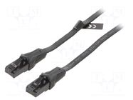 Patch cord; U/UTP; Cat: 6; RJ45 plug,both sides; Cu; 2m; PVC; black VENTION