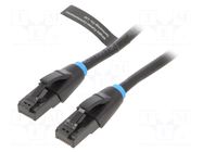 Patch cord; RJ45 plug,both sides; U/UTP; 6; OFC; PVC; black; 5m VENTION