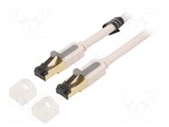 Patch cord; RJ45 plug,both sides; S/FTP; 7; Cu; PVC; grey; 0.5m VENTION