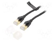 Patch cord; RJ45 plug,both sides; S/FTP; Cat 8; Cu; PVC; black VENTION
