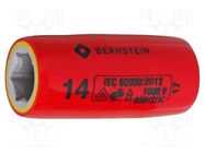 Socket; 6-angles,insulated,socket spanner; HEX 14mm; 1/2" BERNSTEIN