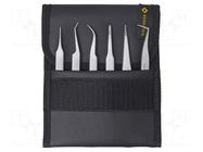 Tweezers-set; for precision works; 6pcs. BERNSTEIN