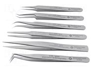 Tweezers-set; for precision works; 6pcs. BERNSTEIN