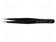 Tweezers; Blade tip shape: sharp; Tweezers len: 85mm; ESD BERNSTEIN