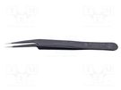 Tweezers; Blade tip shape: sharp; Tweezers len: 115mm; ESD BERNSTEIN