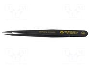 Tweezers; Blade tip shape: sharp; Tweezers len: 120mm; ESD BERNSTEIN