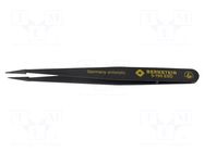 Tweezers; Blade tip shape: sharp; Tweezers len: 120mm; ESD BERNSTEIN