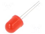 LED; red; 10mm; 1120÷1560mcd; 30°; Front: convex; 12VDC OPTOSUPPLY