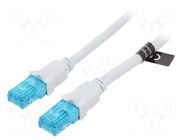 Patch cord; RJ45 plug,both sides; U/UTP; 5e; CCA; PVC; blue-black VENTION