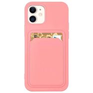 Card Case silicone case wallet with card pocket for Samsung Galaxy S22+ (S22 Plus) pink, Hurtel