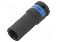 Socket; 6-angles,socket spanner,impact; HEX 17mm; 1/2"; long KING TONY