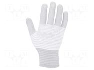 Protective gloves; ESD; S; Features: dissipative; white,grey ANTISTAT
