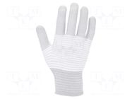Protective gloves; ESD; S; Features: dissipative; white,grey ANTISTAT