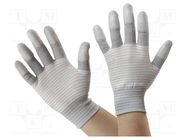 Protective gloves; ESD; XL; polyamide,polyurethane,carbon fiber ANTISTAT