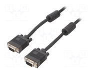 Cable; D-Sub 15pin HD plug,both sides; black; 10m; Full HD 1080p GEMBIRD