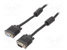 Cable; D-Sub 15pin HD socket,D-Sub 15pin HD plug; black; 3m GEMBIRD