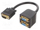 Cable; D-Sub 15pin HD socket x2,D-Sub 15pin HD plug; black GEMBIRD