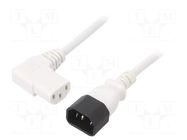 Cable; 3x1mm2; IEC C13 female angled right,IEC C14 male; PVC; 1m LIAN DUNG