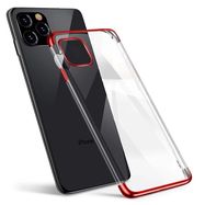 Clear Color case TPU gel cover with a metallic frame for Samsung Galaxy A13 5G red, Hurtel