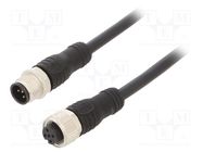 Connection lead; M12; PIN: 5; 1m; plug; max.80°C; PVC; IP67,IP69K ABB